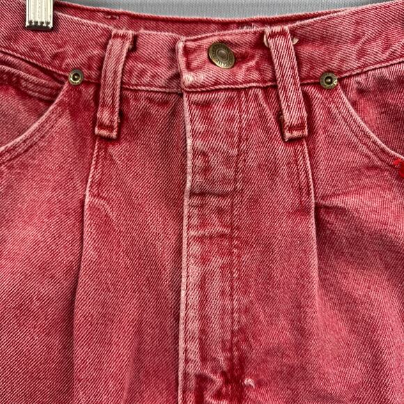 VTG Wrangler Jeans 26x32 Western Bareback Red High Waisted Cowgirl Rodeo USA 90s - Picture 4 of 16